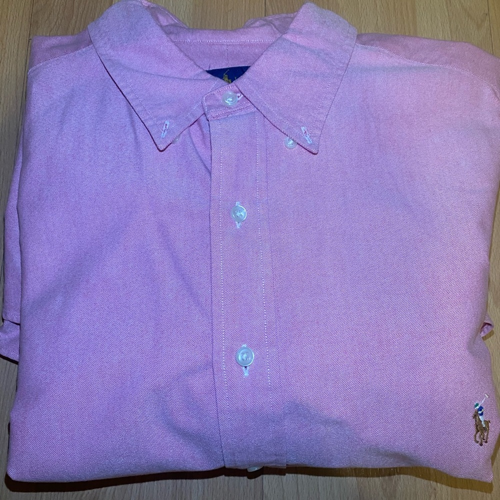 NEW POLO RALPH LAUREN Men's Pink Button-Down Shirt XLT - Picture 5 of 7